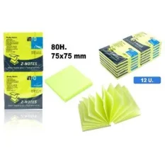 NOTAS ADHESIVAS AMARILLO 75X75MM 80H GLOBALNOTES