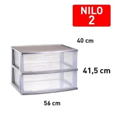 CAJONERA NILO 2 CAJONES PLATA