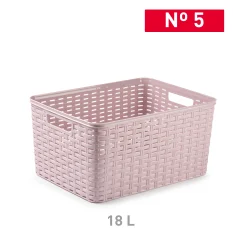 CESTA RATTAN Nº 5 18 L 28,5 X 39,5 CM ROSA PALO