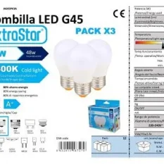 BOMBILLA BOLA G45 SET3 E27/6W 6500K LUZ DIA CAJA