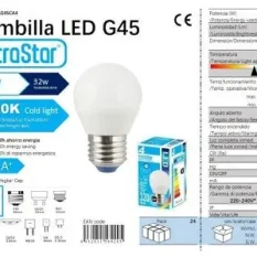 BOMBILLA BOLA LED G45 4W/E27 6400K LUZ DIA CAJA