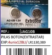 PILAS BOTON(EXTRASTAR) PK4 EX:12 LR1130 389 CJ576