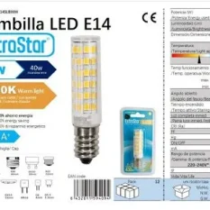 BOMBILLA LED DE PILAR 360°5W E14 65*16MM 3000K