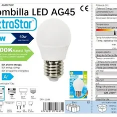 BOMBILLA BOLA LED G45 5w/E27 4200K LUZ NATURAL