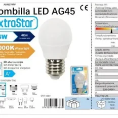 BOMBILLA BOLA LED G45 5w/E27 3000K LUZ CALIDA