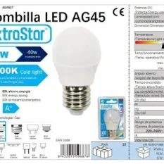 BOMBILLA BOLA LED G45 5w/E27 6400K LUZ DIA CJ96