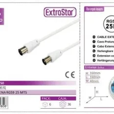CABLE ANTENA RG59 25 MTS CJ36