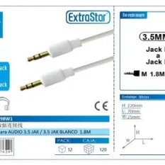CONEXION PARA AUDIO 3.5 JAK/3.5 JAK 1.2 MTS BLANCO