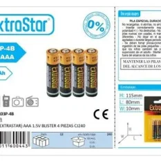 PILAS (EXTRASTAR) AAA 1.5V BLISTER 4 PIEZAS CJ240
