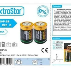 PILAS (EXTRASTAR) R20D 1.5V BLISTER 2 PIEZAS CJ96