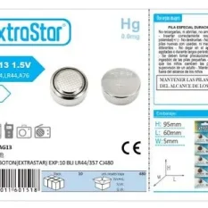PILAS BOTON(EXTRASTAR) EXP:10 BLI LR44/357 CJ480