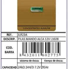 PILAS (EXTRASTAR)MANDO ALCALINA 12V L1028 CJ240