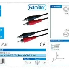 CONEXION PARA AUDIO 4 RCA MACHO 1.5 MTS CJ120