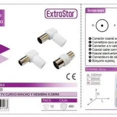 CONECTOR TV CURVO MACHO Y HEMBRA 9.5MM CJ480
