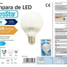 BOMBILLA BOLA LED 15W ?.5CM LUZ CALIDA 3000K CJ48