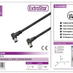 CABLE ANTENA RG6U 2 MTS 75OHM NEGRO CJ144