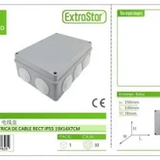 CAJA ELECTRICA DE CABLE RECT IP55 19X14X7CM