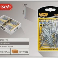 PUNTAS CABEZA PLANA 1.8X30MM021/11-04