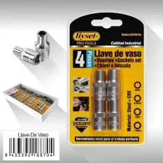 LLAVE DE VASO 1/4 6/6.5/7/7.5MM 4PCS