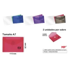 CARPETA SOBRE PLASTICO CIERRE RAPIDO H A7 2U