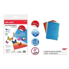 GOMA EVA CON PURPURINA ADH 4U 20*30CM