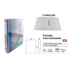 CARPETA CANGURO 2 ANILLAS BLANCA 25 mm