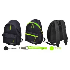MOCHILA ECO GRANDE NEGRO CREMALLERA AMARILLO