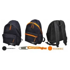 MOCHILA ECO GRANDE NEGRO CREMALLERA NARANJA