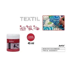 PINTURA TEXTIL ROJO CARMIN 45 ml