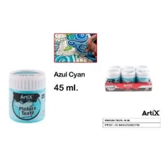 PINTURA TEXTIL AZUL CYAN 45 ml