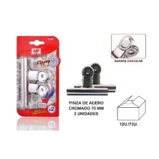 PINZA DE ACERO CROMADO 75 MM 2 UDS