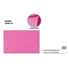 GOMA EVA CON PURPURINA 40 x 60 cm ROSA