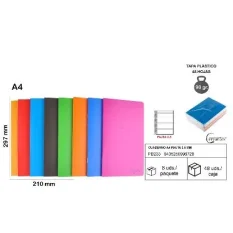 CERVANTES LIBRETA A4 PP 48H 90G,2RAYAS ESQ.AZUL