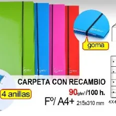 CERVANTES CARPETAS CON RECAMBIOS 90G 100H GRATIS