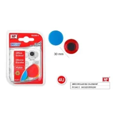 IMAN PIZARRA DE COLORES 30MM 4 UDS.