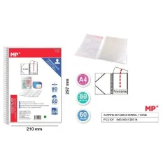 CARPETA 60 FUNDAS A4 CON ESPIRAL Y GOMA