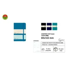 AGENDA 2020 TAPA PVC CON GOMA 80X122MM