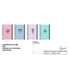 AGENDA 2021 TAPA DURA CON GOMA 80X122MM