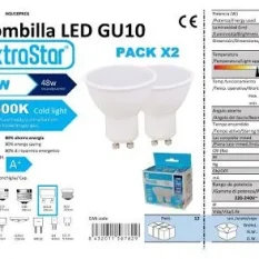 BOMBILLA LED GU10 PAK2 6W 6500K LUZ DIA CAJA