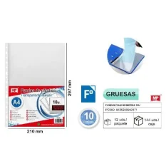 FUNDAS F 80 MICRAS 10 UDS. CRISTAL