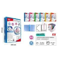 CARPETA 60 FUNDAS A4 PORTADA INTERCAMBIABLE