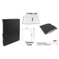 CARPETA FOLIO 2 ANILLAS NEGRO