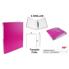 CARPETA FOLIO 4 ANILLAS ROSA