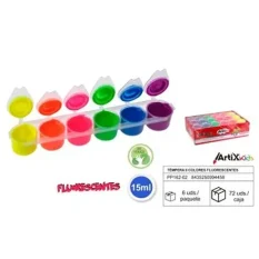 TEMPERA 6 COLORES FLUORESCENTE