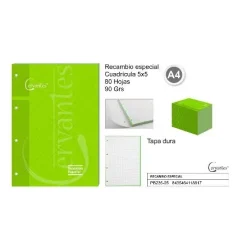 RECAMBIO A4 90 g/m?80 HOJAS 4 TALADROS