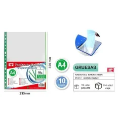 FUNDAS FOLIO 80 MICRAS A4 10U VERDE