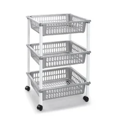CARRITO 3 CESTAS PLATA