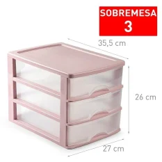 CAJONERA SOBREMESA 3 CAJONES ROSA PALO