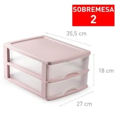 CAJONERA SOBREMESA 2 CAJONES ROSA PALO