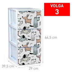 CAJONERA VOLGA 3 CAJONES BL DECO37